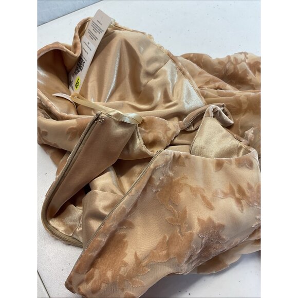 Revelry Jade Floral Burnout‎ Dress Gown One Shoulder Champagne Size 16 NWT - Picture 11 of 15